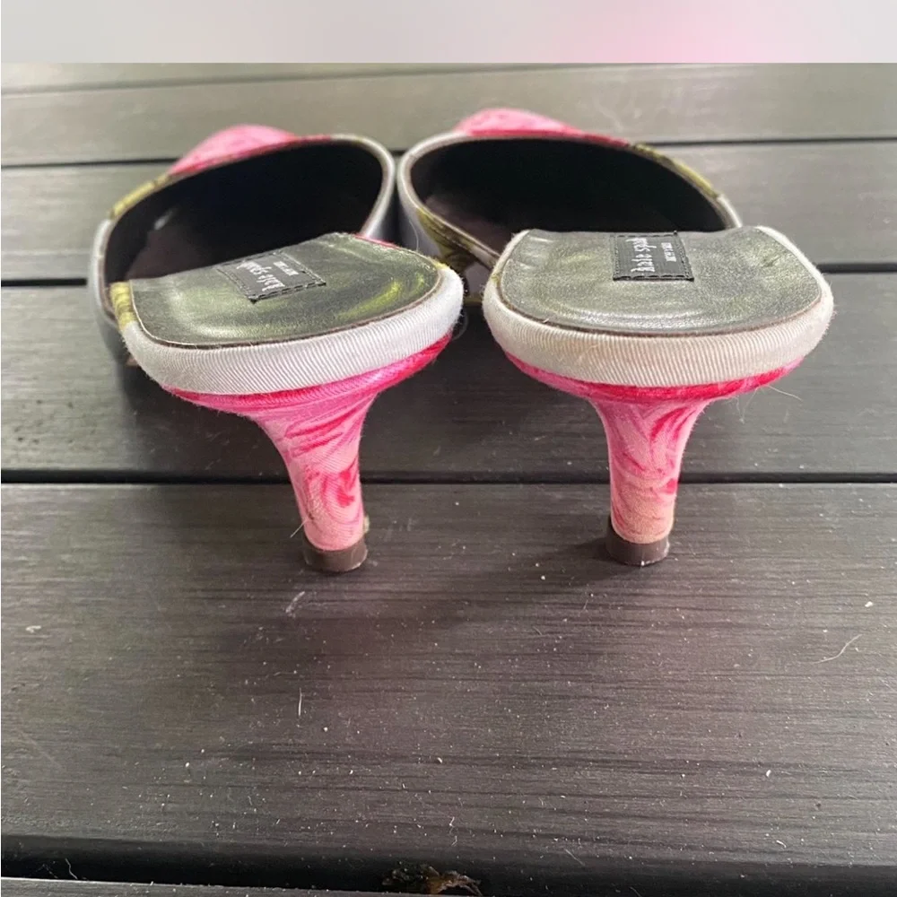Vintage Kate Spade Kitten Heels with Pink Rose Design - Picture 3 of 5